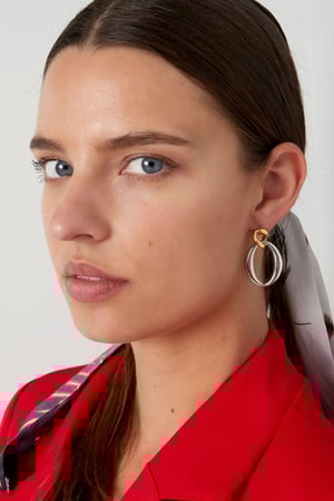 Orecchini pendenti attorcigliati - argento/Colore oro h5 Immagine2